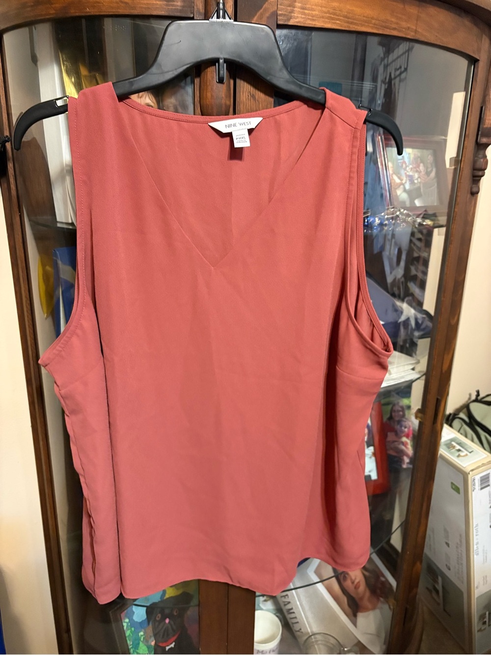 Nine West Dusty Rose Sleeveless V-Neck Tank
